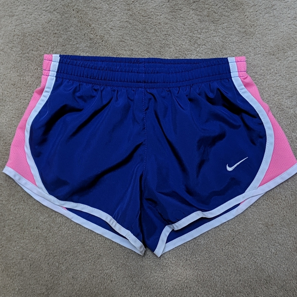 Nike girls kids Dri-Fit shorts blue and pink